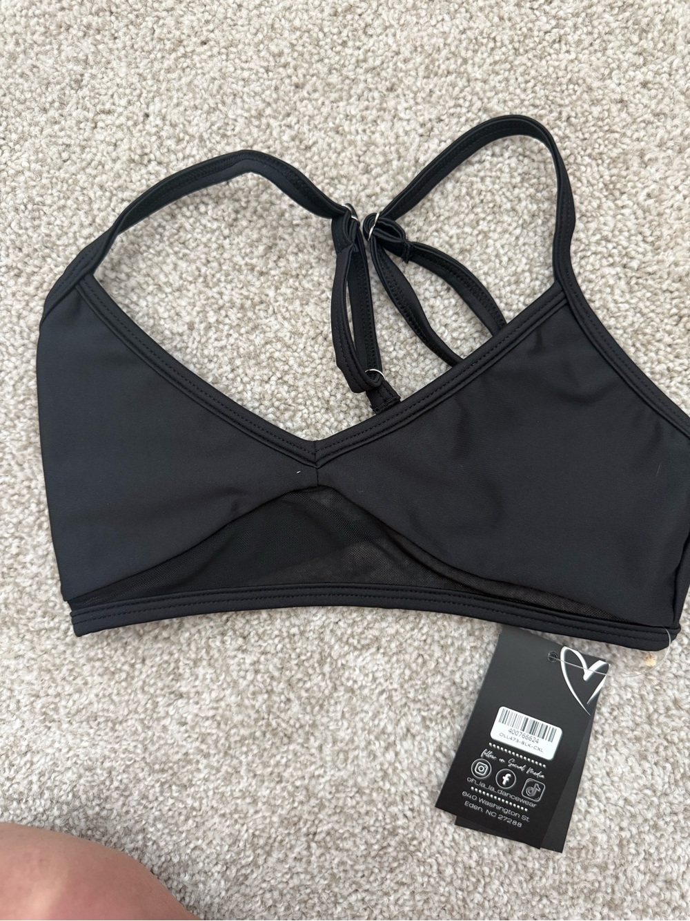 Black kids Strappy Bralette - Brand